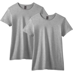 imageGildan Womens Softstyle Cotton TShirt Style G64000L Multipack Sport Grey 2Pack Large