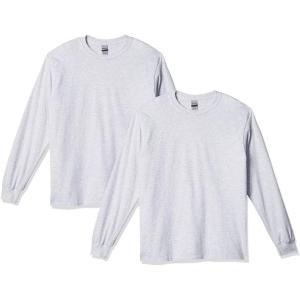 imageGildan Unisex Adult Ultra Cotton Long Sleeve TShirt Style G2400 MultipackAsh Grey 2pack