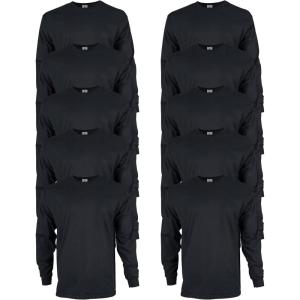 imageGildan Unisex Adult Ultra Cotton Long Sleeve TShirt Style G2400 MultipackBlack 10pack