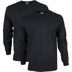 imageGildan Unisex Adult Ultra Cotton Long Sleeve TShirt Style G2400 MultipackBlack 2pack