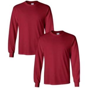 imageGildan Unisex Adult Ultra Cotton Long Sleeve TShirt Style G2400 MultipackCardinal Red