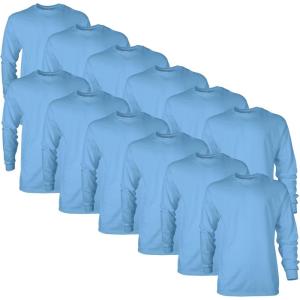 imageGildan Unisex Adult Ultra Cotton Long Sleeve TShirt Style G2400 MultipackCarolina Blue 12pack
