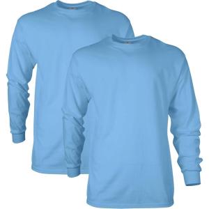 imageGildan Unisex Adult Ultra Cotton Long Sleeve TShirt Style G2400 MultipackCarolina Blue 2pack