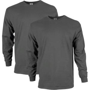 imageGildan Unisex Adult Ultra Cotton Long Sleeve TShirt Style G2400 MultipackCharcoal 2pack