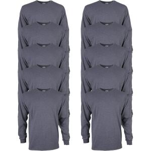 imageGildan Unisex Adult Ultra Cotton Long Sleeve TShirt Style G2400 MultipackDark Heather 10pack