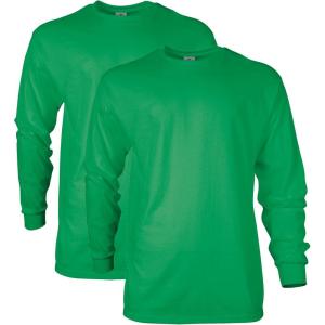 imageGildan Unisex Adult Ultra Cotton Long Sleeve TShirt Style G2400 MultipackIrish Green 2pack