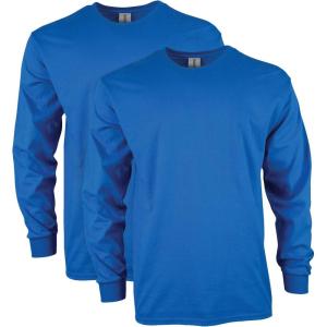 imageGildan Unisex Adult Ultra Cotton Long Sleeve TShirt Style G2400 MultipackRoyal 2pack