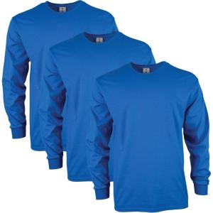 imageGildan Unisex Adult Ultra Cotton Long Sleeve TShirt Style G2400 MultipackRoyal 3pack