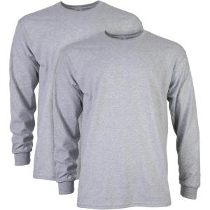 imageGildan Unisex Adult Ultra Cotton Long Sleeve TShirt Style G2400 MultipackSport Grey 2pack