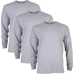 imageGildan Unisex Adult Ultra Cotton Long Sleeve TShirt Style G2400 MultipackSport Grey 3pack