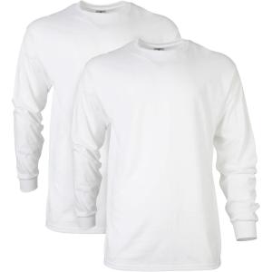 imageGildan Unisex Adult Ultra Cotton Long Sleeve TShirt Style G2400 MultipackWhite 2pack