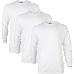 imageGildan Unisex Adult Ultra Cotton Long Sleeve TShirt Style G2400 MultipackWhite 3pack