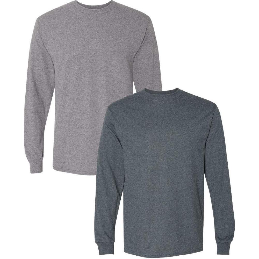 Gildan Maglietta Uomo DryBlend G8000 - Confezione Da 2, Colore Dark Heather, XX-Large, Tessuto Traspirante
