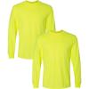 imageGildan Adult DryBlend Long Sleeve TShirt Style G8400 2PackSafety Green