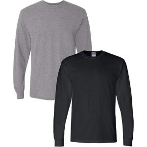 imageGildan Adult DryBlend Long Sleeve TShirt Style G8400 2PackGraphiteheatherblack