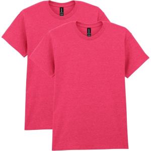 imageGildan Unisex Adult Heavy Cotton TShirt Style G5000 MultipackHeather Red 2pack