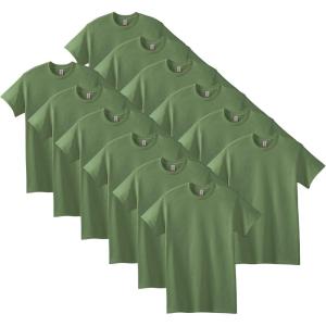 imageGildan Unisex Adult Heavy Cotton TShirt Style G5000 MultipackMilitary Green 12pack