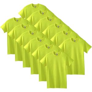 imageGildan Unisex Adult Heavy Cotton TShirt Style G5000 MultipackSafety Green 12pack