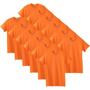 imageGildan Unisex Adult Heavy Cotton TShirt Style G5000 MultipackSafety Orange 12pack
