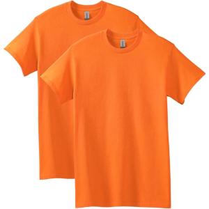 imageGildan Unisex Adult Heavy Cotton TShirt Style G5000 MultipackSafety Orange 2pack