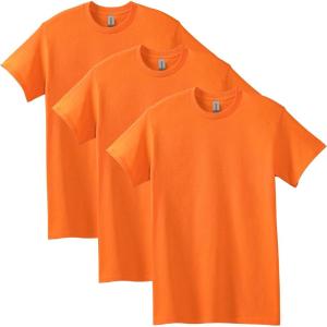 imageGildan Unisex Adult Heavy Cotton TShirt Style G5000 MultipackSafety Orange 3pack