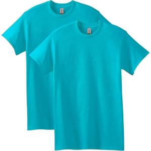 imageGildan Unisex Adult Heavy Cotton TShirt Style G5000 MultipackTropical Blue 2pack