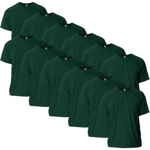 imageGildan Unisex Adult Ultra Cotton TShirt Style G2000 MultipackForest Green 12pack
