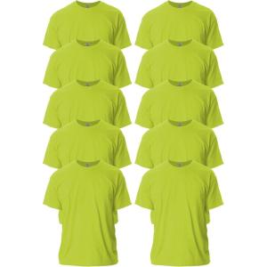 imageGildan Unisex Adult Ultra Cotton TShirt Style G2000 MultipackSafety Green 10pack