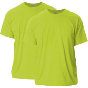 imageGildan Unisex Adult Ultra Cotton TShirt Style G2000 MultipackSafety Green 2pack