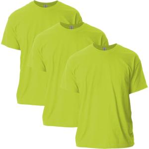 imageGildan Unisex Adult Ultra Cotton TShirt Style G2000 MultipackSafety Green 3pack