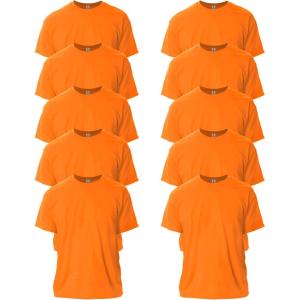 imageGildan Unisex Adult Ultra Cotton TShirt Style G2000 MultipackSafety Orange 10pack