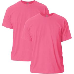 imageGildan Unisex Adult Ultra Cotton TShirt Style G2000 MultipackSafety Pink 2pack