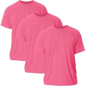 imageGildan Unisex Adult Ultra Cotton TShirt Style G2000 MultipackSafety Pink 3pack