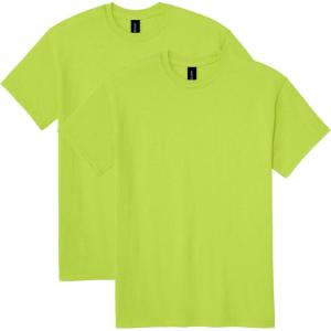 imageGildan Unisex Adult Dryblend TShirt Style G8000 MultipackSafety Green 2pack