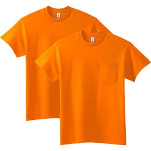 imageGildan Unisex Adult Ultra Cotton TShirt with Pocket Style G2300 2PackSafety Orange