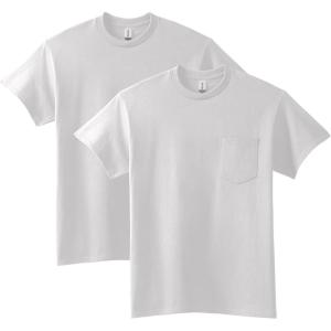 imageGildan Unisex Adult Ultra Cotton TShirt with Pocket Style G2300 2PackWhite