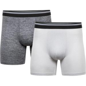 imageGildan Mens Performance Mens Driftknit Modern Underwear 2PackCaviar HtrGrey Violet Heather Trunk