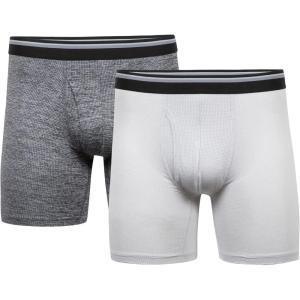 imageGildan Mens Performance Mens Driftknit Modern Underwear 2PackCaviar HtrGrey Violet Htr Boxer Brief