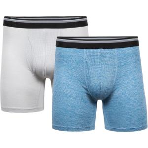 imageGildan Mens Performance Mens Driftknit Modern Underwear 2PackGrey Violet HtrBlue Sapphire Boxer Brief