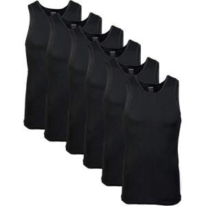 imageGildan Mens AShirt Tanks Multipack Style G1104Black 6pack