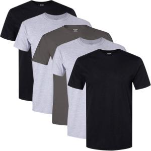 imageGildan Mens Crew TShirtsAssorted BlackGrey 4pack