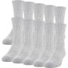 imageGildan Mens Active Cotton Crew Socks 10pairsGrey Heather