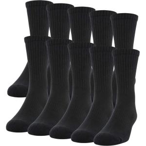 imageGildan Mens Active Cotton Crew Socks 10pairsBlack