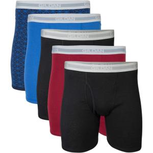 imageGildan Mens Underwear Boxer Briefs MultipackBlackGarnetRoyalDiamond 5pack  Classic Length