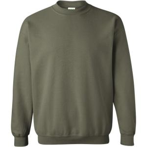imageGildan Fleece Crewneck Sweatshirt Style G18000 MultipackMilitarysafety Green