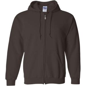 imageGildan Mens Full Zip Hooded SweatshirtDark Chocolate