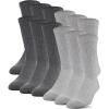 imageGildan Mens Polyester Half Cushion Crew Socks 12 PairsGrey
