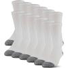 imageGildan Mens Polyester Half Cushion Crew Socks 12 PairsWhite