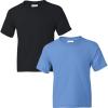 imageGildan Youth DryBlend TShirt Style G8000B 2PackBlackcarolina Blue