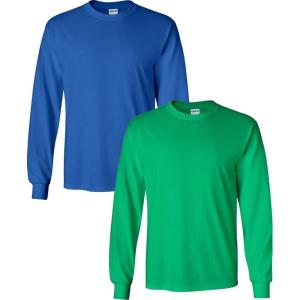 imageGildan Adult DryBlend Long Sleeve TShirt Style G8400 2Pack1 Royal  1 Irish Green